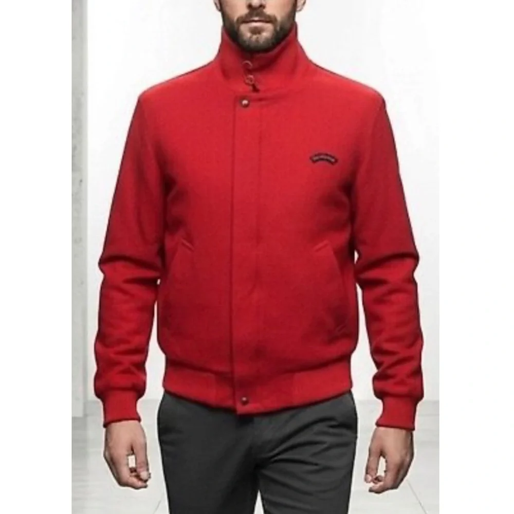 Paul & Shark Red Wool Yachting Bomber Jacket